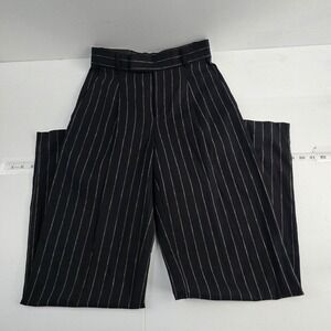 Banana Republic Charcoal Pinstripe Wide Leg Pants